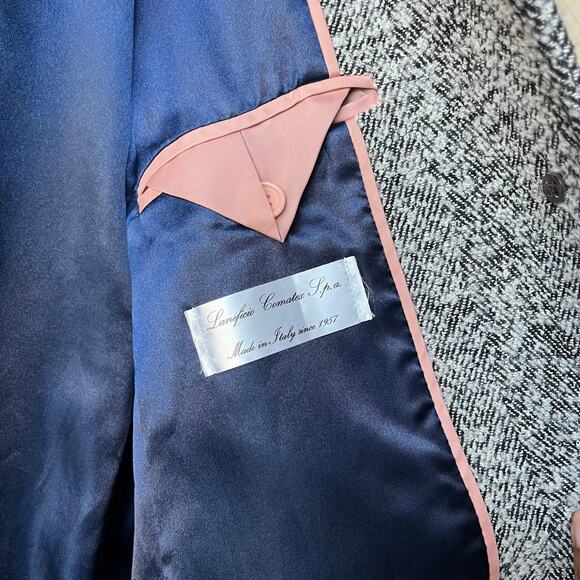 J. Crew Relaxed Italian Topcoat Gray Winter Jacket in Herringbone Size 0 - Picture 8 of 10